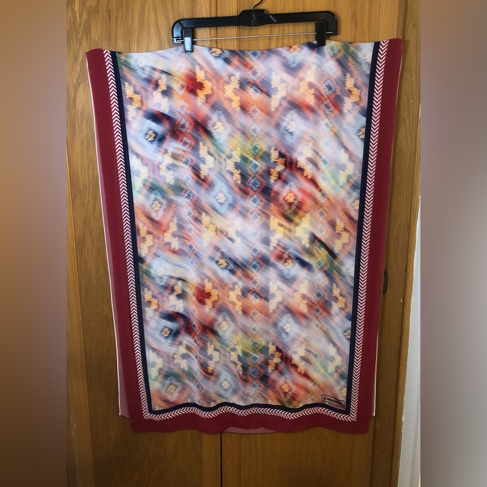 Vintage 4 Seasons Scarf Wrap Geometric Pattern